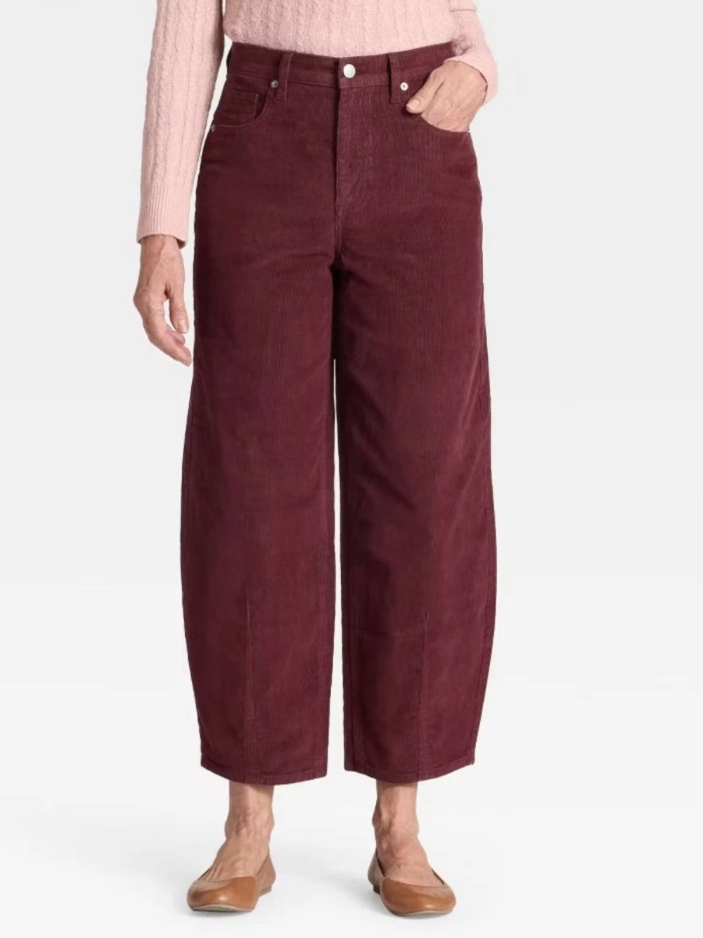 Universal Thread Wide-Leg Corduroy Pants in Burgundy